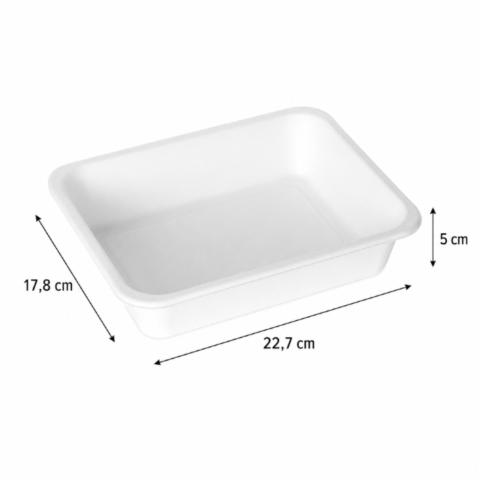 Pojemnik do zgrzewania jednodzielny 22,7 cm x 17,8 cm x 5 cm - 50 sztuk