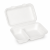 Opakowanie z trzciny cukrowej dwudzielne z pokrywką - 25 cm x 16 cm x 7 cm - 1000 ml - 50 sztuk
