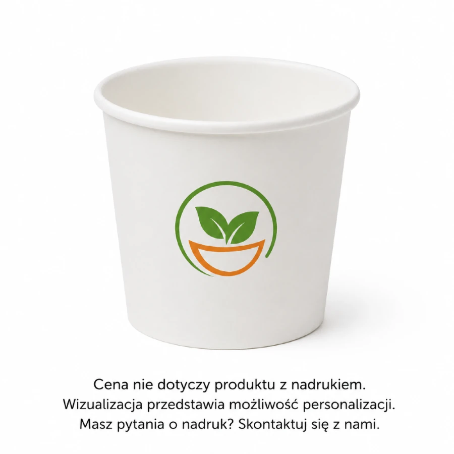 Pojemnik papierowy okrągły, fi 97 mm, 470 ml - 25 sztuk