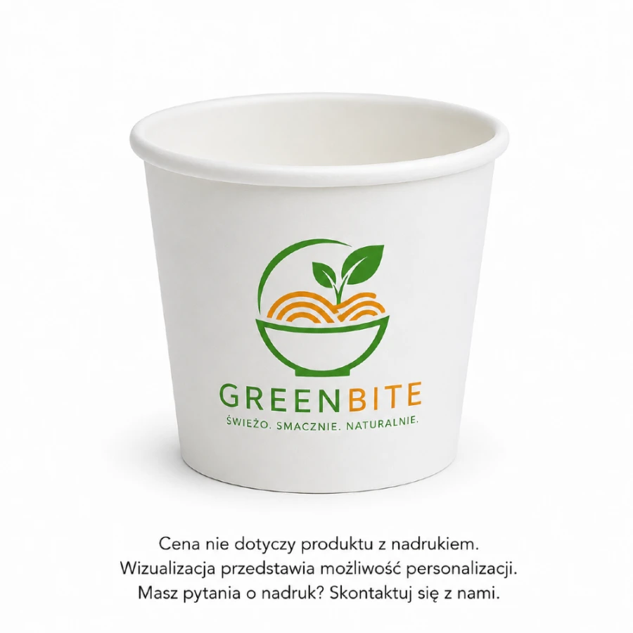 Pojemnik papierowy okrągły, fi 90 mm, 350 ml - 25 sztuk