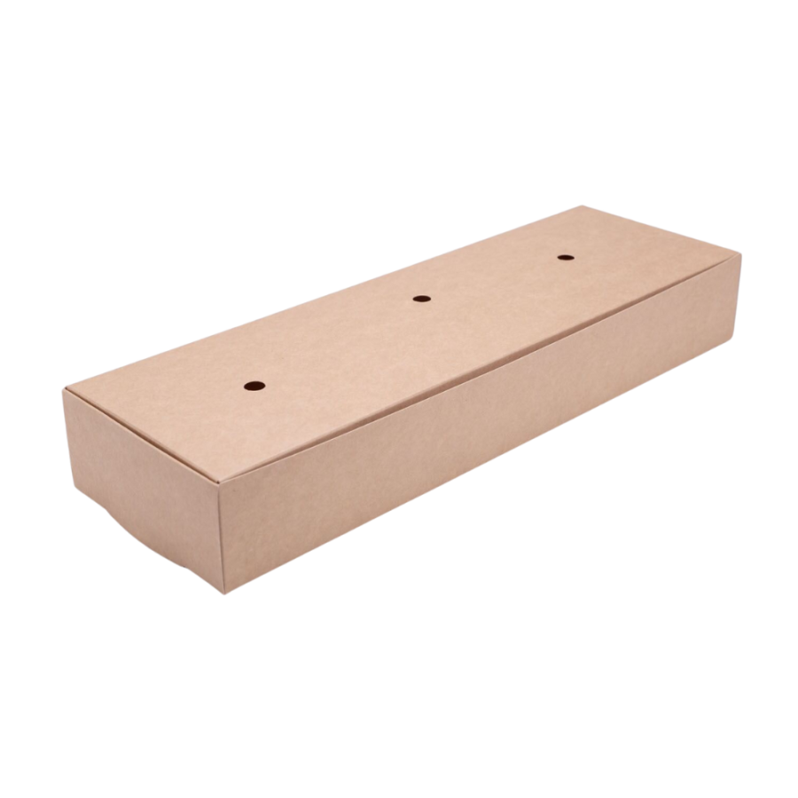 Tacka zamykana z otworami kraft 37,7 cm x 17 cm x 5,5 cm - 100 sztuk
