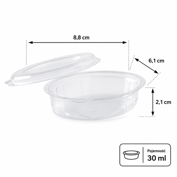 Pojemnik dressingowy z pokrywką 30 ml - 100 sztuk