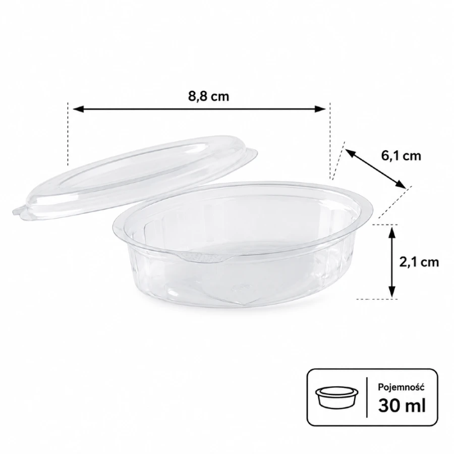 Pojemnik dressingowy z pokrywką 30 ml - 100 sztuk