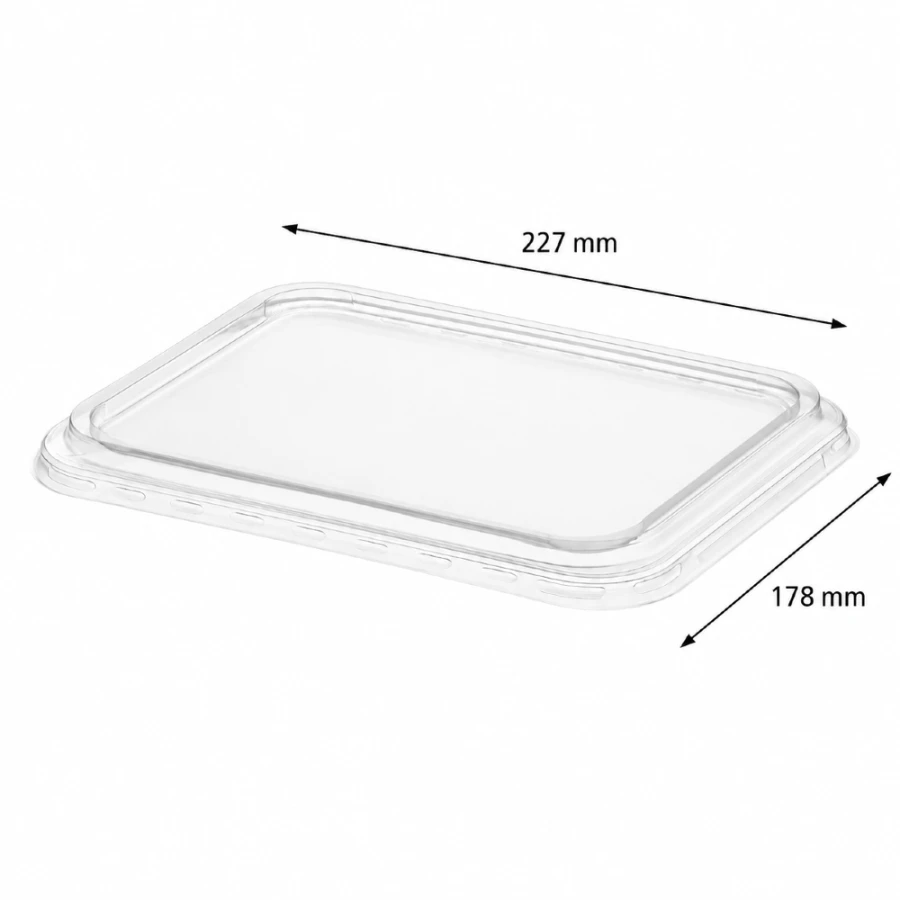 Pokrywka transparentna z PP do pojemnika do zgrzewu 227 x 178mm - 25 szt.