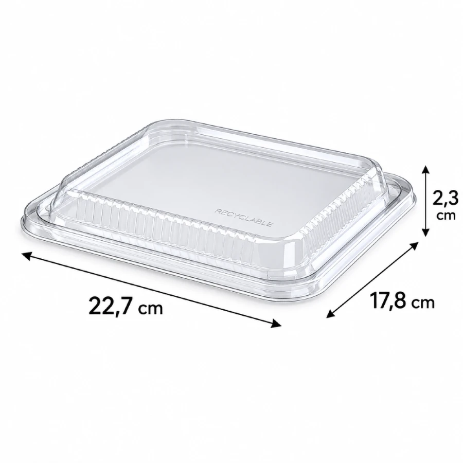 Pokrywka z PP do pojemnika 22,7 cm x 17,8 cm x 2,3 cm - 80 sztuk