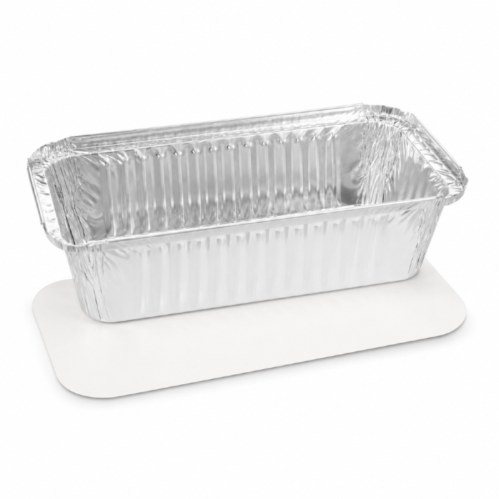 Pojemniki aluminiowe z pokrywkami z tektury 1000 ml - 10 sztuk