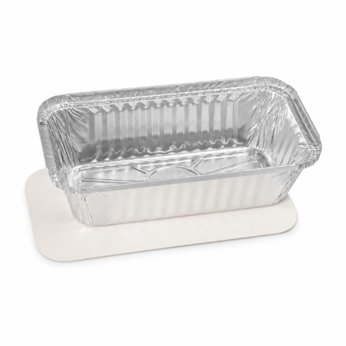 Pojemniki aluminiowe z pokrywkami z tektury 700 ml - 50 sztuk