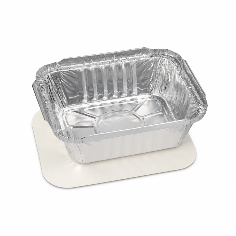 Pojemniki aluminiowe z pokrywkami z tektury 500 ml - 25 sztuk