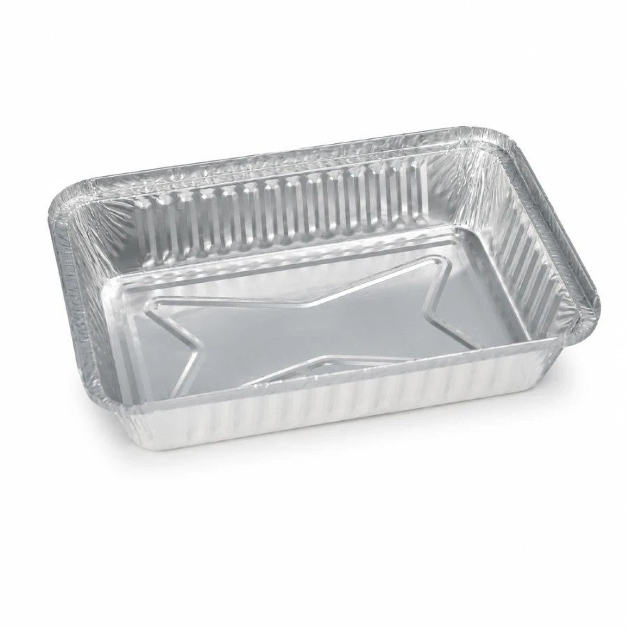 Pojemniki aluminiowe z pokrywkami z tektury 800 ml - 10 sztuk
