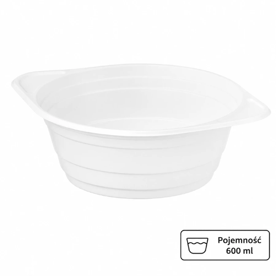 Miska, flaczarka 600 ml z PP, biała - 100 szt.
