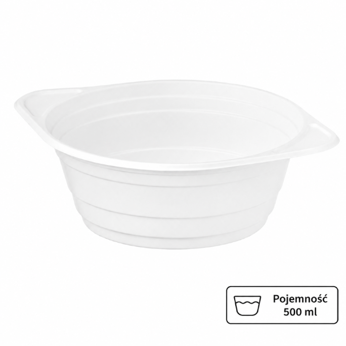 Miska, flaczarka 500 ml z PP, biała - 100 szt.