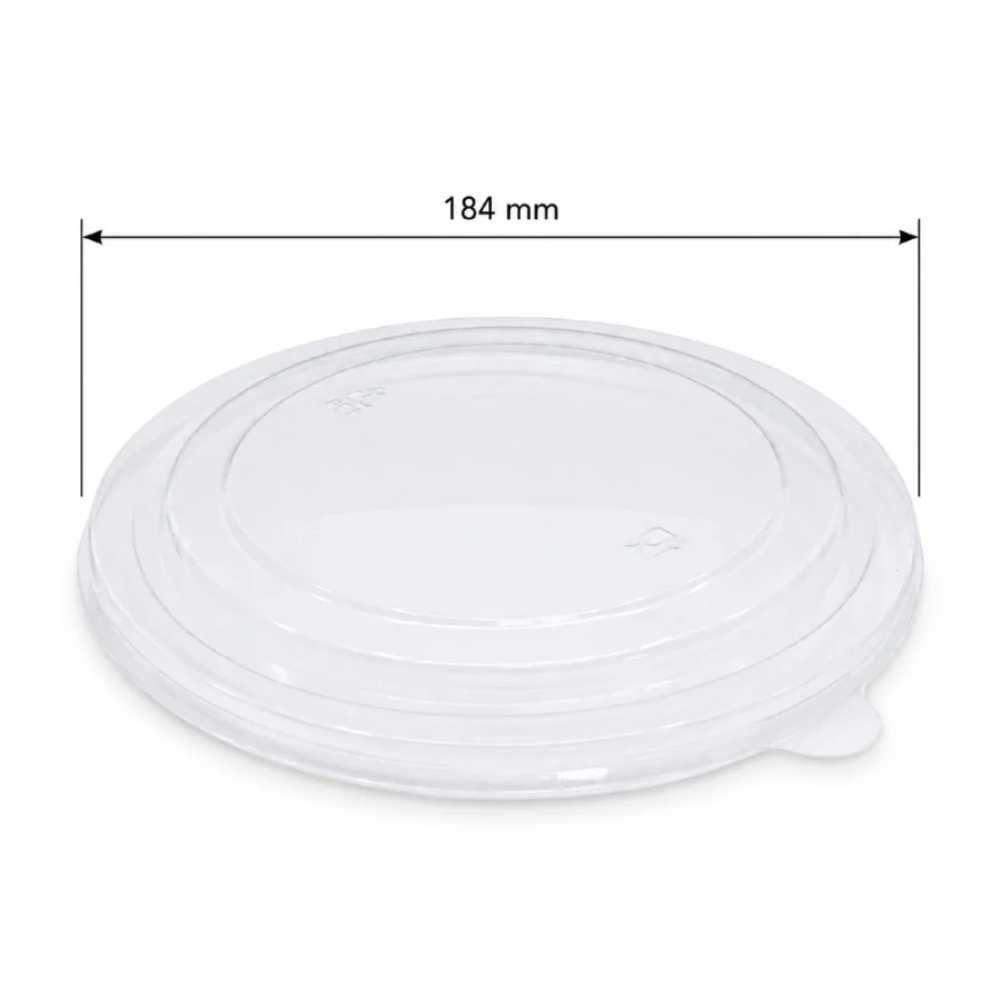 Pokrywka z rPET do okrągłego pojemnika, fi 184 mm, 1100-1300 ml - 50 sztuk