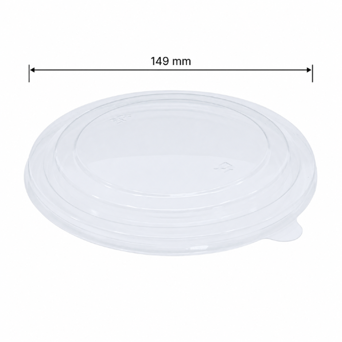 Pokrywka z rPET do okrągłego pojemnika, fi 149 mm, 500-1000 ml - 50 sztuk