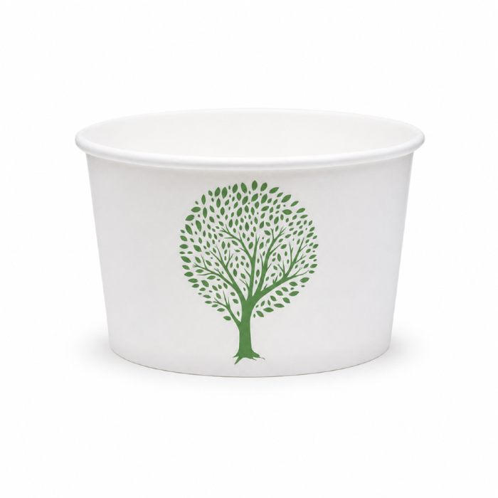 Pojemnik papierowy na zupy i deserki Green Tree 356 ml fi 115 mm - 25 sztuk