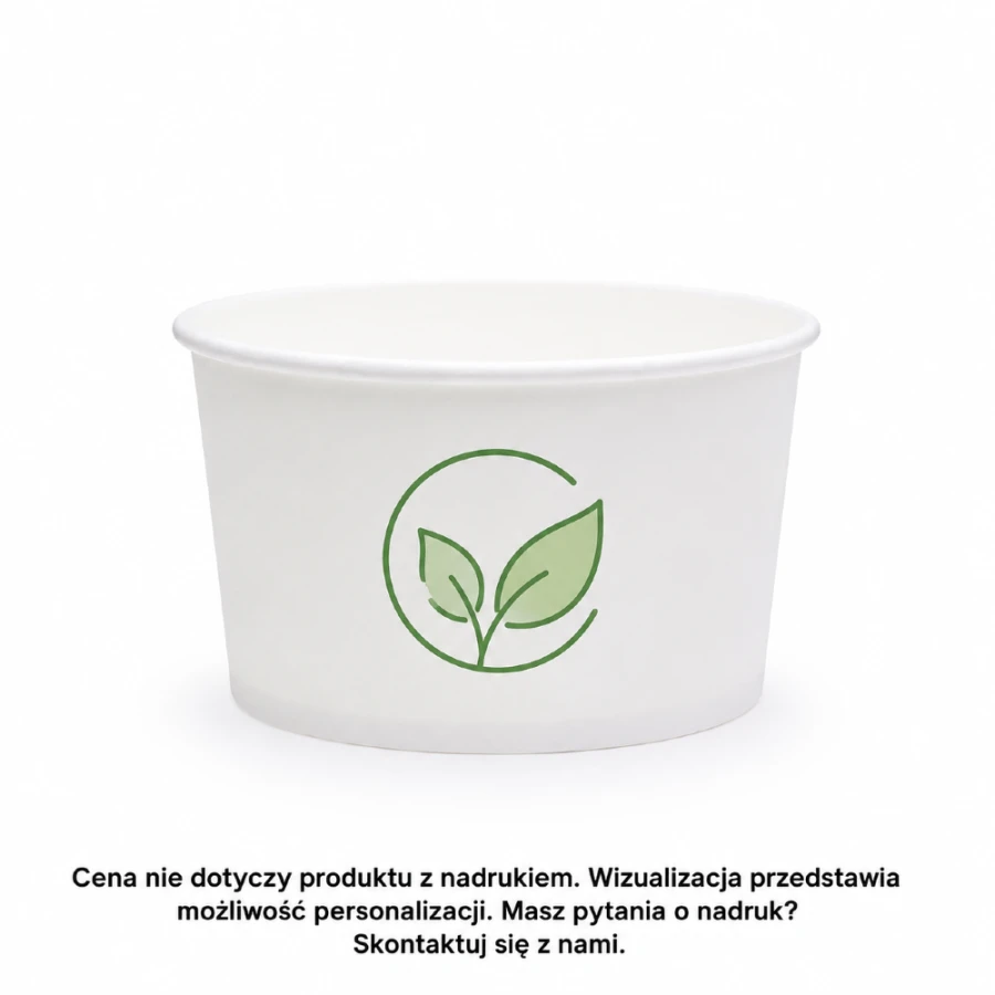 Pojemnik papierowy na zupy i deserki Green Tree 356 ml fi 115 mm - 25 sztuk