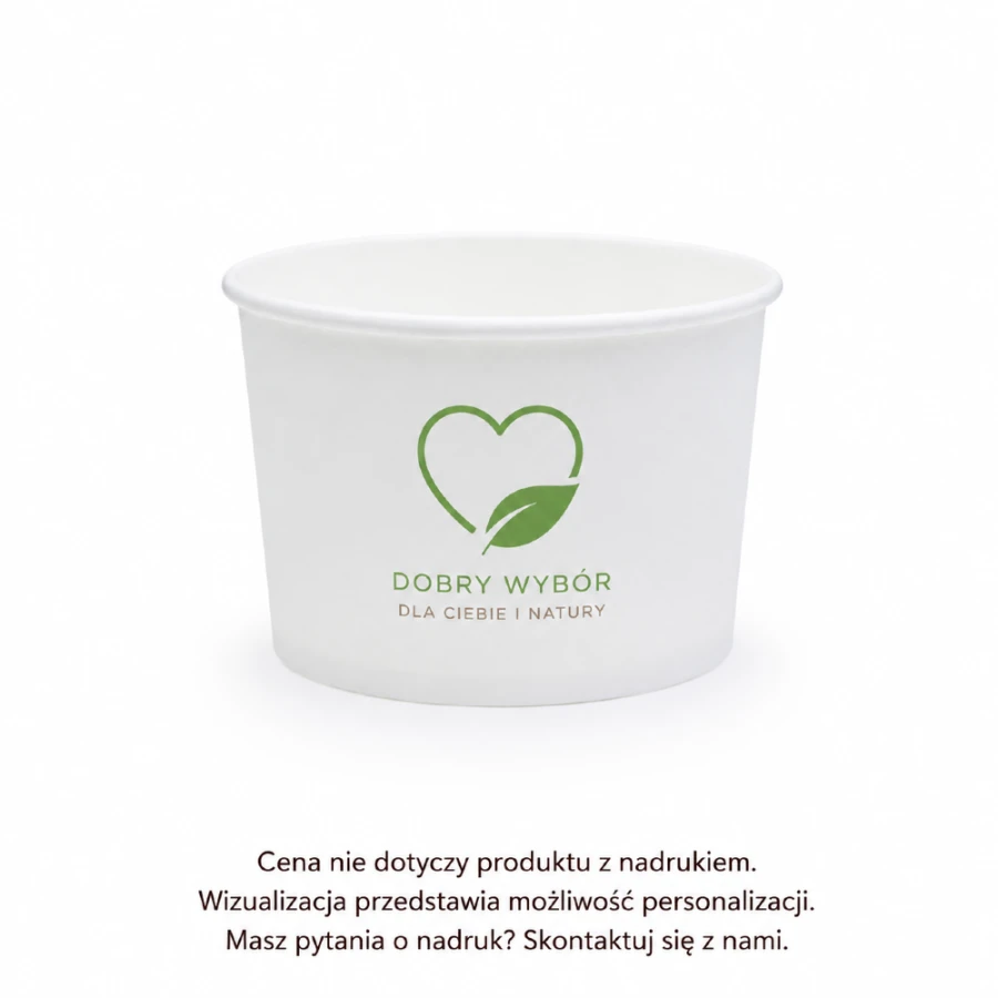 Pojemnik papierowy na zupy i deserki Green Tree 235 ml fi 90 mm - 50 sztuk