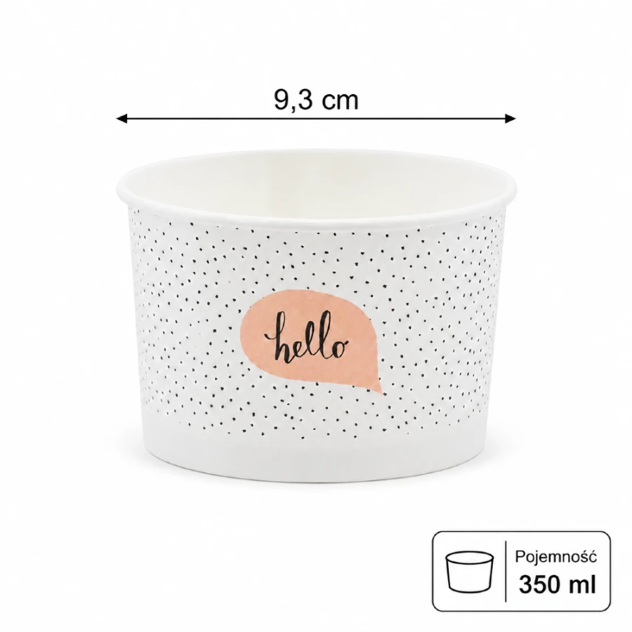 Miska papierowa, okrągła, fi 93 mm, 350 ml - 30 sztuk