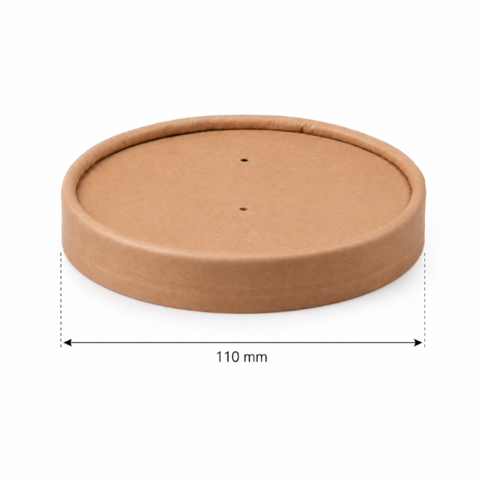 Pokrywka papierowa do pojemnika kraft, fi 110 mm, 770 ml - 25 sztuk