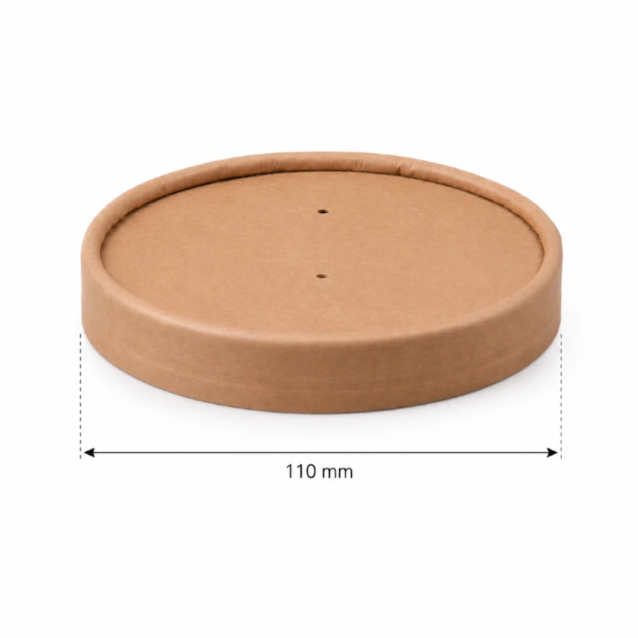 Pokrywka papierowa do pojemnika kraft, fi 110 mm, 770 ml - 25 sztuk