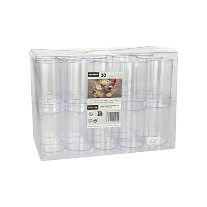 Pojemniki na przekąski fingerfood 60 ml fi 4 cm - 30 sztuk