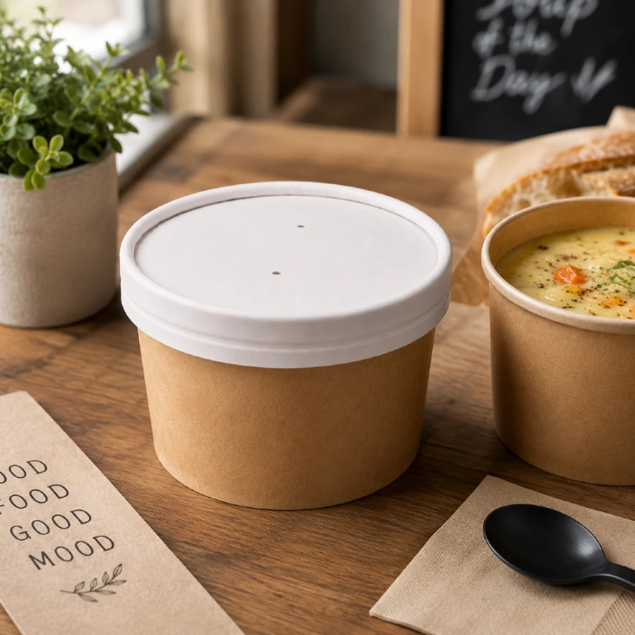 Pokrywka papierowa do pojemnika, fi 90 mm - 25 sztuk