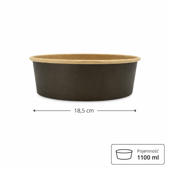 Miska papierowa czarna 1100ml, 50 sztuk