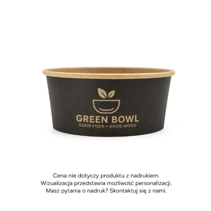 Miska papierowa czarna 750ml, 50 sztuk