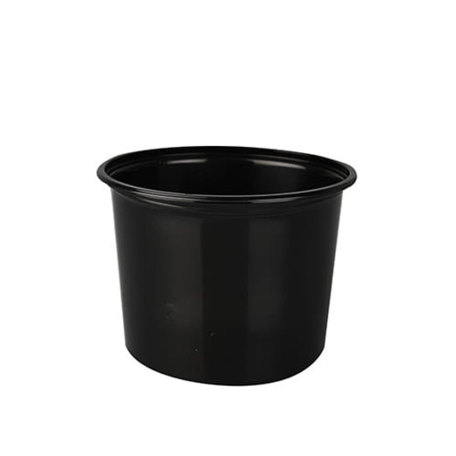 Pojemnik dressingowy czarny okrągły 100 ml - 100 sztuk