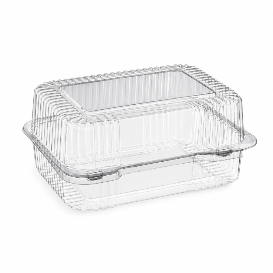 Pojemnik cukierniczy na ciasto PET 23,6 cm x 16,5 cm x 11 cm - 50 sztuk