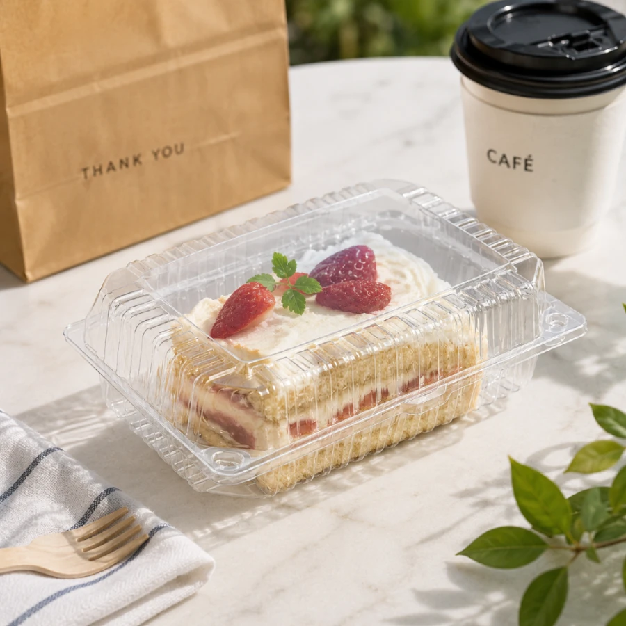 Opakowanie cukiernicze na ciasta PET 22,5 cm x 14,9 cm x 6,1 cm - 50 sztuk