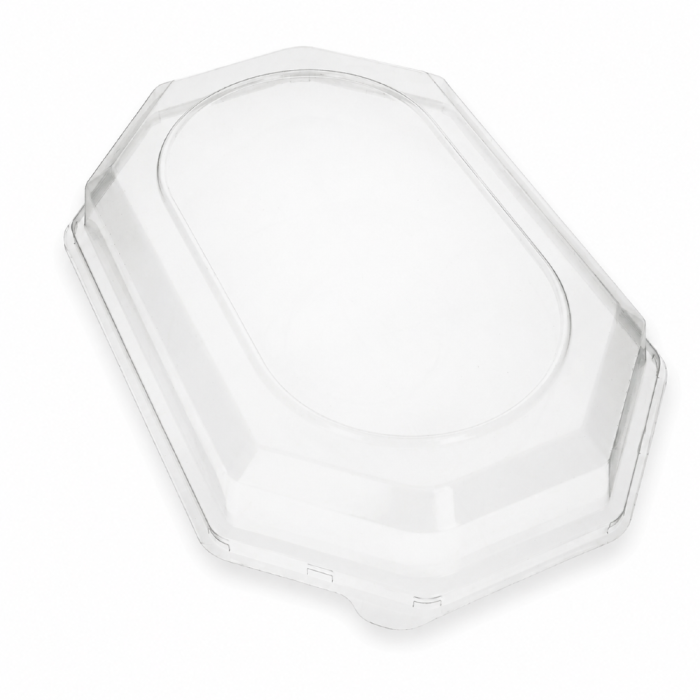 Pokrywki z R-PET przezroczyste, 46,5 x 31,2 x 6,5 cm - 10 sztuk