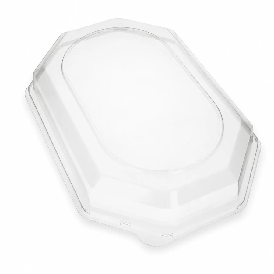 Pokrywki z R-PET przezroczyste, 46,5 x 31,2 x 6,5 cm - 10 sztuk