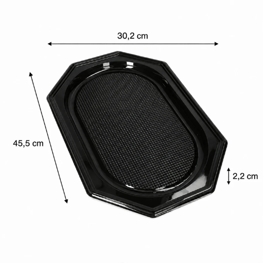 Tace z R-PET czarne, 45,5 x 30,2 x 2,2 cm - 10 sztuk