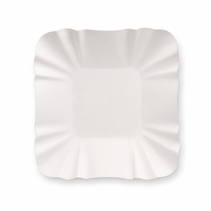 Tacka papierowa kwadratowa biała 9 cm x 9 cm x 3 cm - 250 sztuk