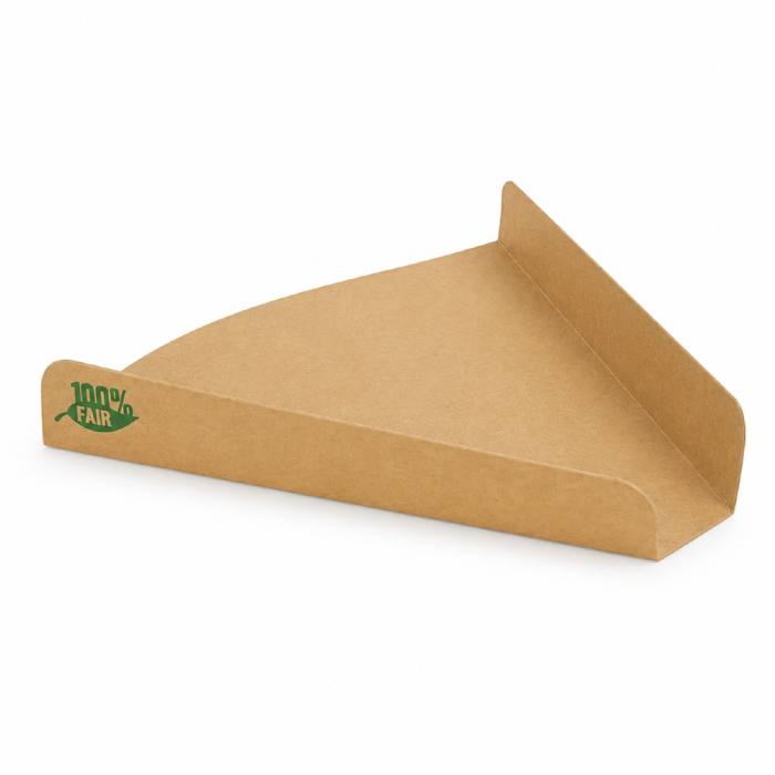 Tacka papierowa na pizzę kraft 18,3 cm x 17,1 cm x 2,5 cm - 80 sztuk