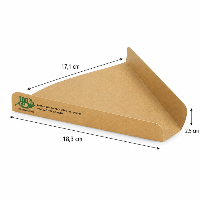 Tacka papierowa na pizzę kraft 18,3 cm x 17,1 cm x 2,5 cm - 80 sztuk
