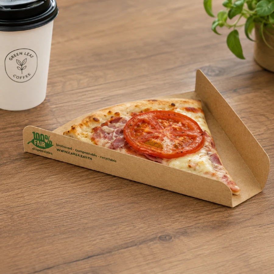 Tacka papierowa na pizzę kraft 18,3 cm x 17,1 cm x 2,5 cm - 80 sztuk