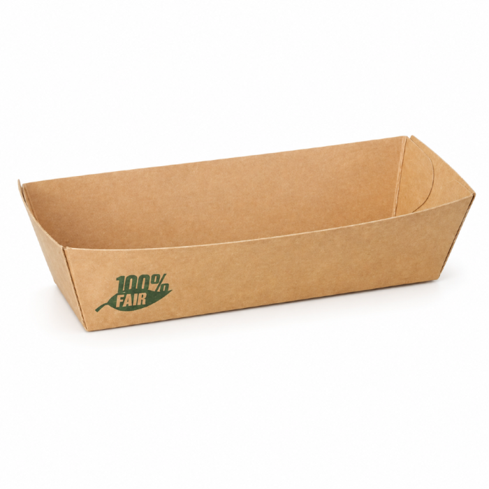 Tacka papierowa na przekąski kraft 10,5 cm x 3,3 cm x 3 cm - 80 sztuk