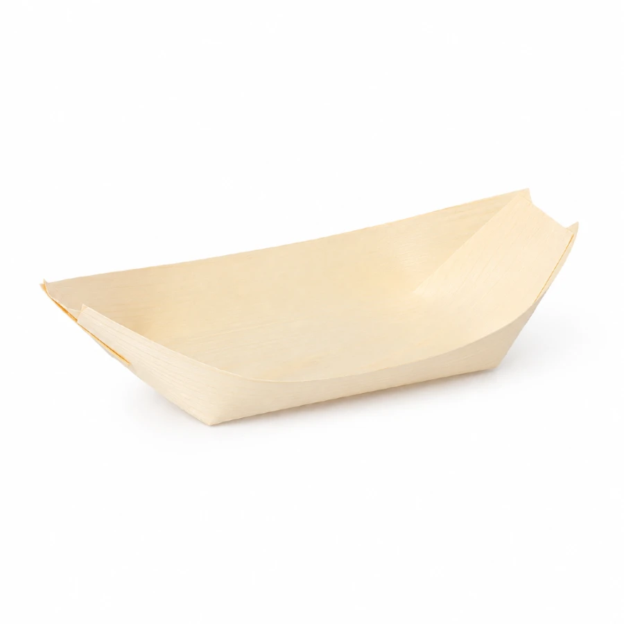 Drewniana miseczka do przekąsek fingerfood "łódka" 19 cm x 10 cm- 50 sztuk
