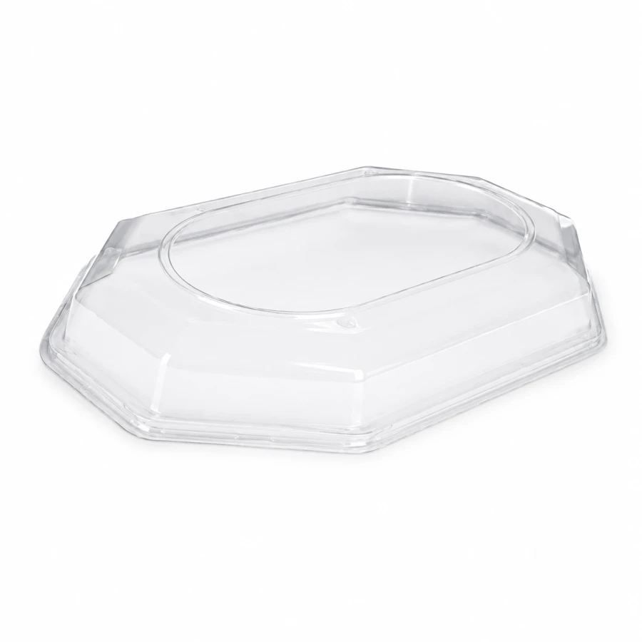 Pokrywka do tacy cateringowej transparentna PET 36 cm x 26 cm x 6,3 cm - 10 sztuk