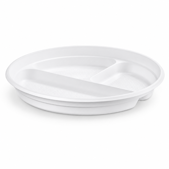 Talerz biały fi 22 cm T3, PP okrągły - 100 szt.