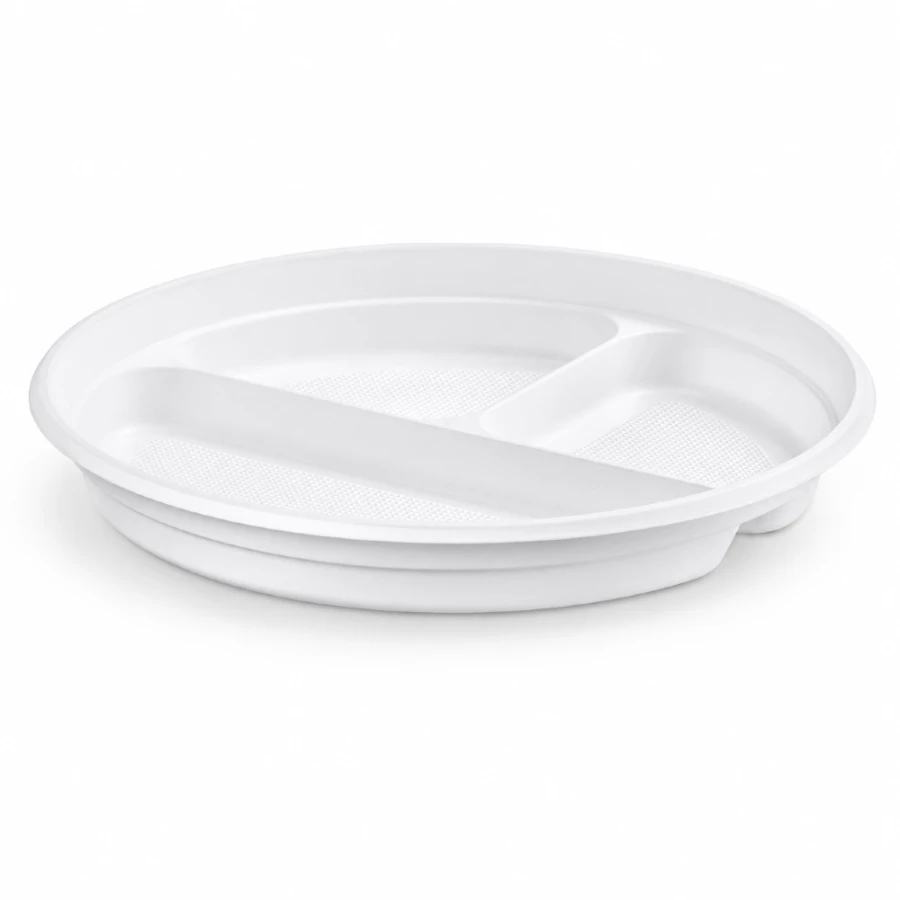 Talerz biały fi 22 cm T3, PP okrągły - 100 szt.