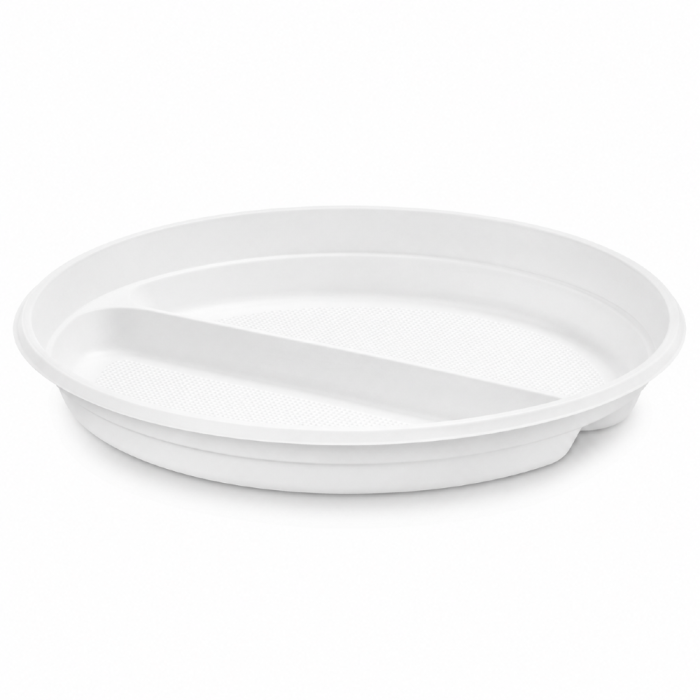 Talerz biały fi 22 cm T2, PP okrągły - 100 szt.