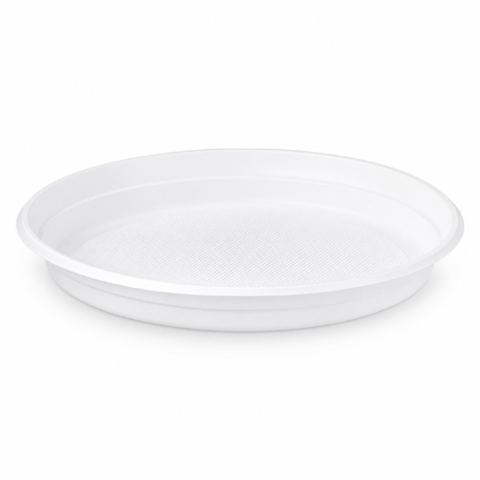 Talerz biały fi 22 cm T1, PP okrągły - 100 szt.