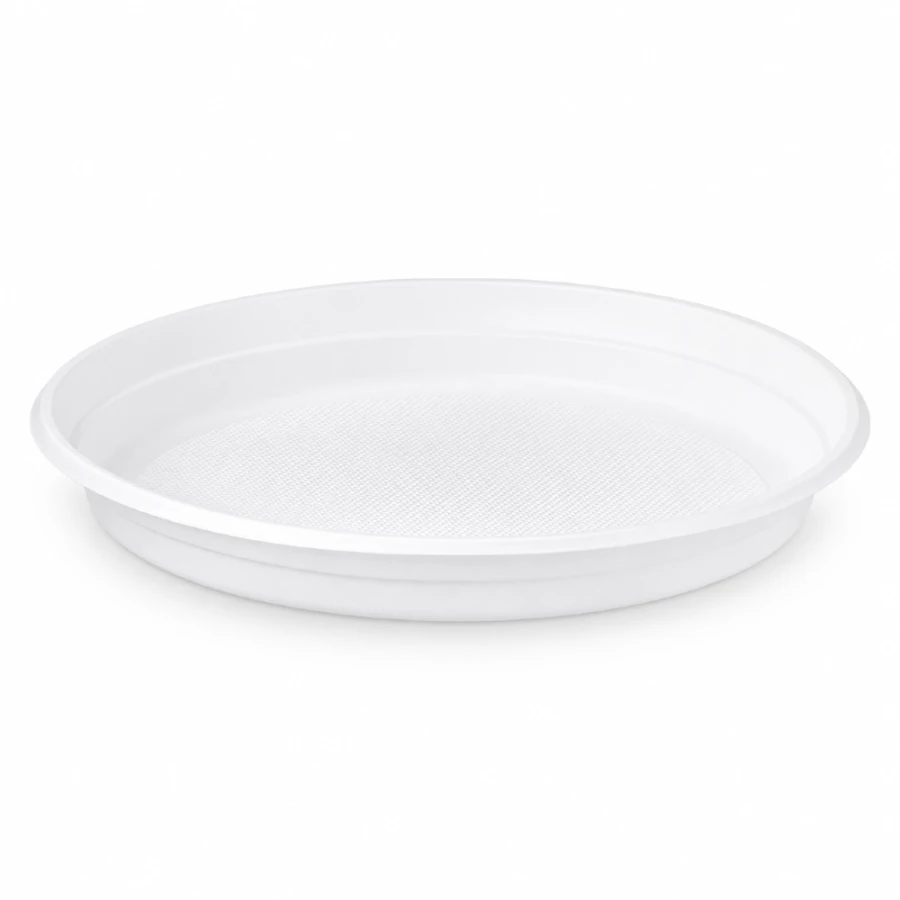 Talerz biały fi 22 cm T1, PP okrągły - 100 szt.