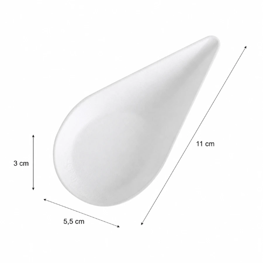 Tacka do przekąsek łyżeczka z trzciny cukrowej 11 cm - 50 sztuk