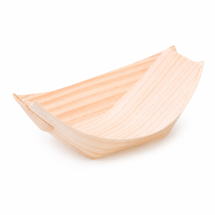 Miseczki drewniane łódka 11 x 7 x 3,1 cm fingerfood - 100 szt.