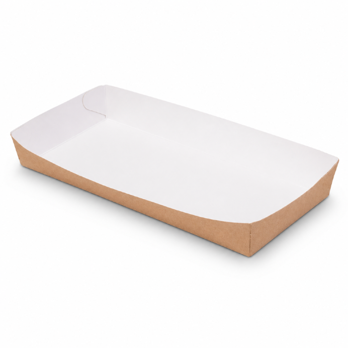 Tacka papierowa brązowa 20 x 9 x 2,5 cm - 100 szt.