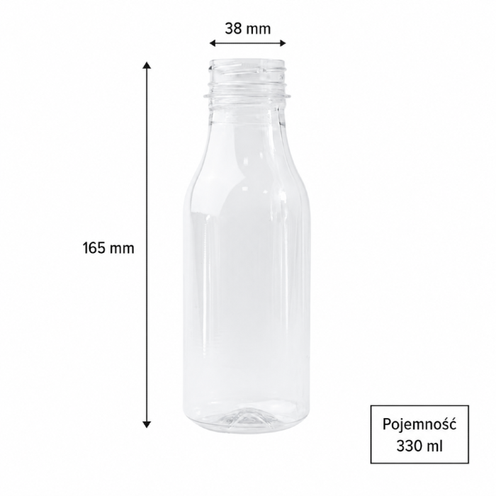 Butelka transparentna rPET 330 ml okrągła - 100 szt