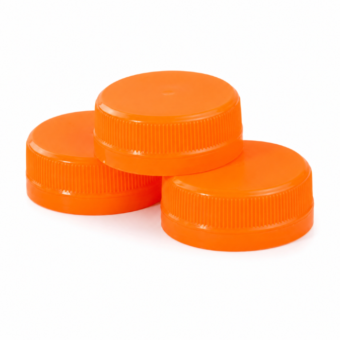 Zakrętka przytwierdzana fi 38 mm pomarańczowa do butelki rPET - 100 szt.
